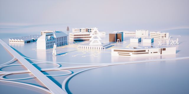 Model construction of the Tridelta Campus in Hermsdorf Building Cooperation Association Urban Planning