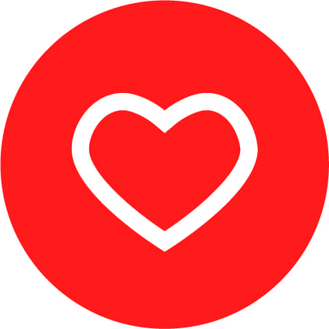 Icon Herz Gesundheit roter Hintergrund weißes Motiv