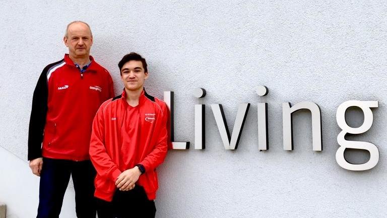 Luke Ortmann and coach SV Hermsdorf Athletics